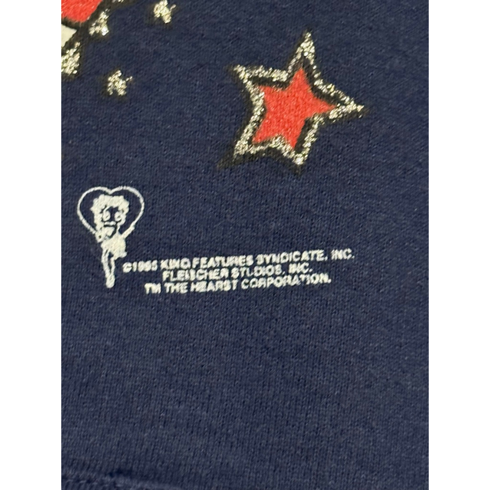 Vintage 95’ Betty Boop USA Fruit of the Loom Navy Hoodie Sz M​​ - Picture 9 of 10